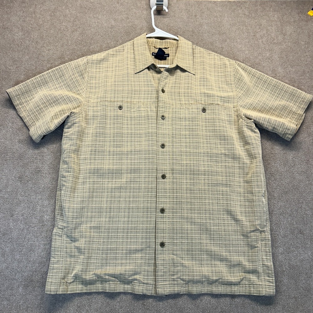 5.11 Tactical Covert Casual Shirt Men's L Short Sleeve Conceal Carry Rayon Tan